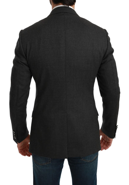 Elegante blazer formal gris de corte slim