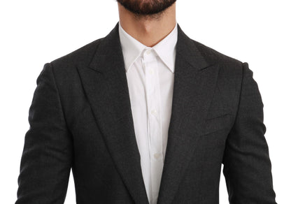 Elegante blazer formal gris de corte slim