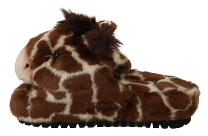 Elegante slippers met giraffemotief voor verfijnd comfort