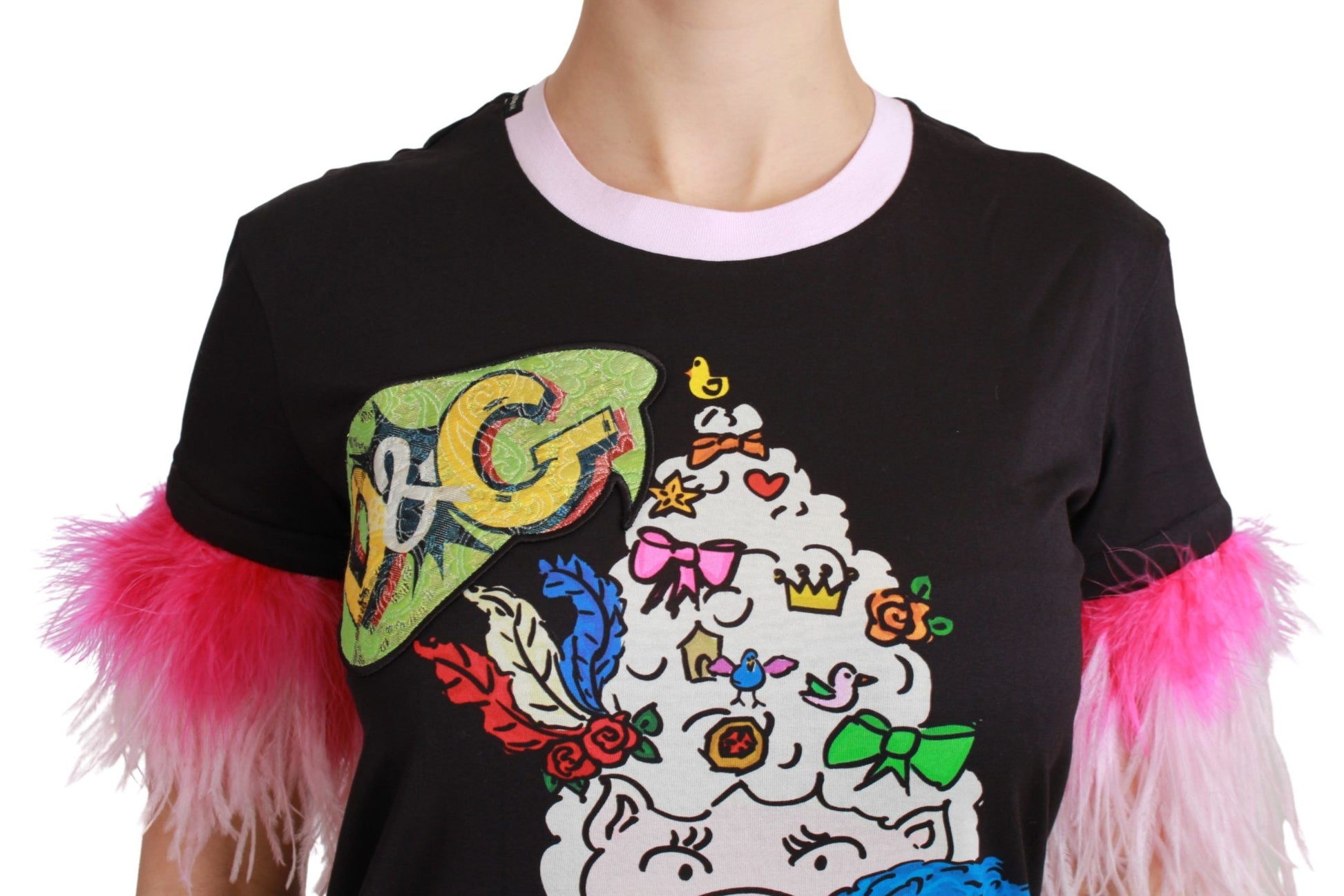 Chique T-shirt met Crewneck Year of the Pig-motief