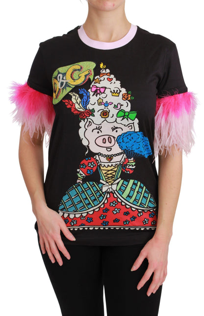 Chique T-shirt met Crewneck Year of the Pig-motief