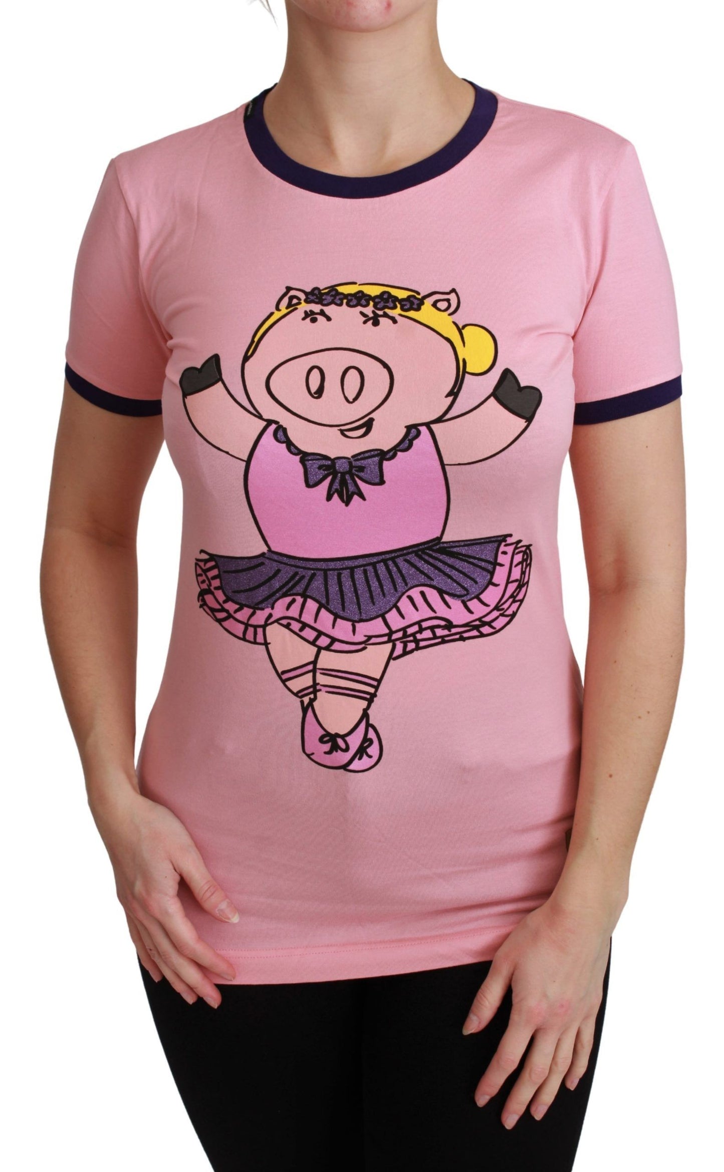 Roze JAAR VAN HET VARKEN Top katoenen T-shirt