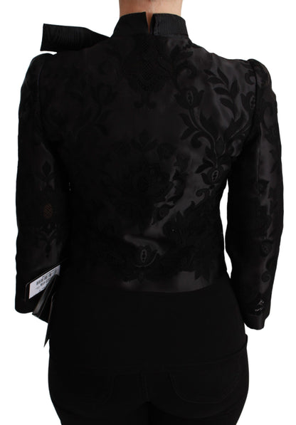 Exquisito blazer con corsé de jacquard floral