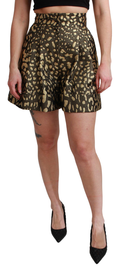 Zwarte en gouden luxe short met hoge taille