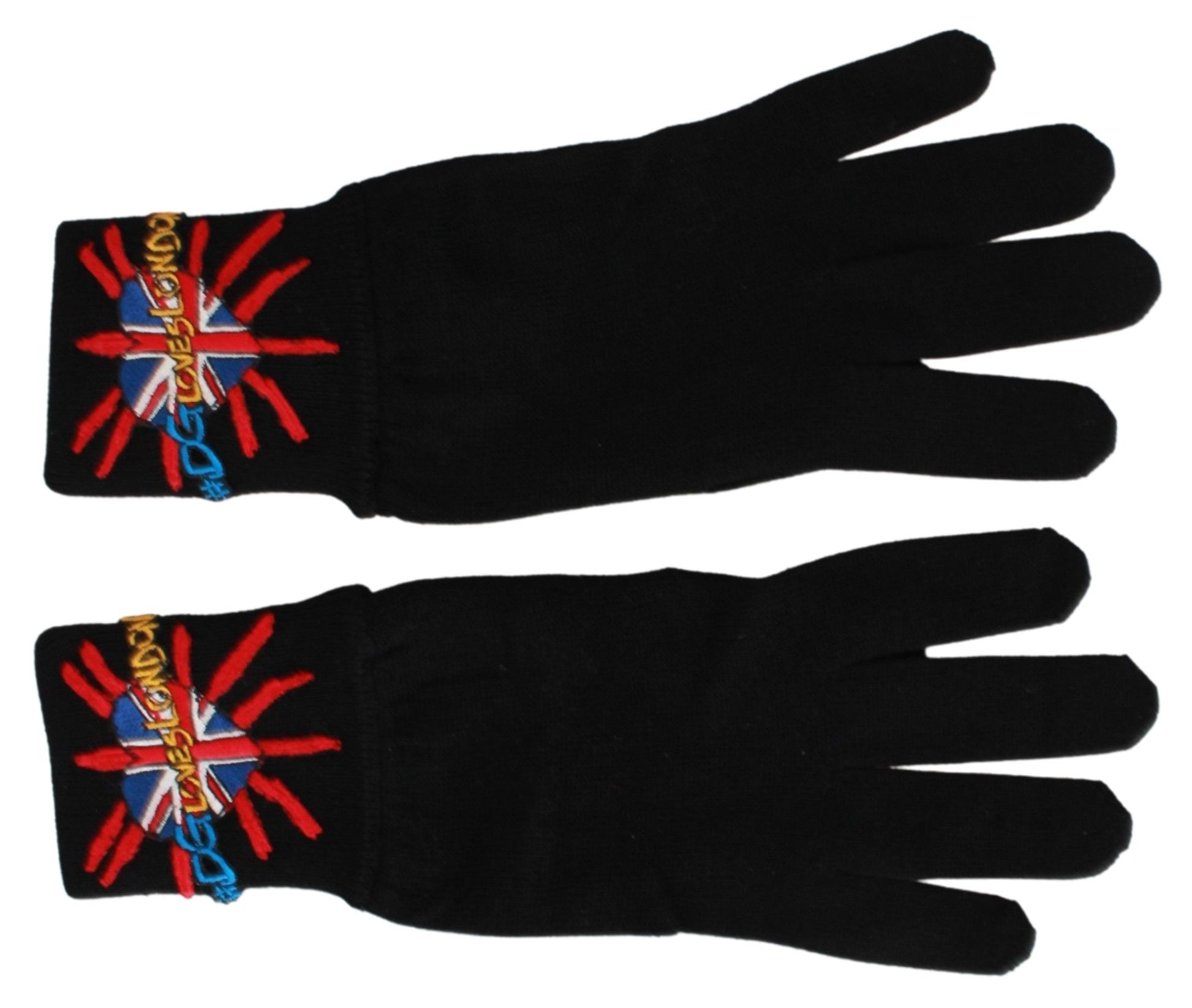 Guantes unisex elegantes de lana virgen negra