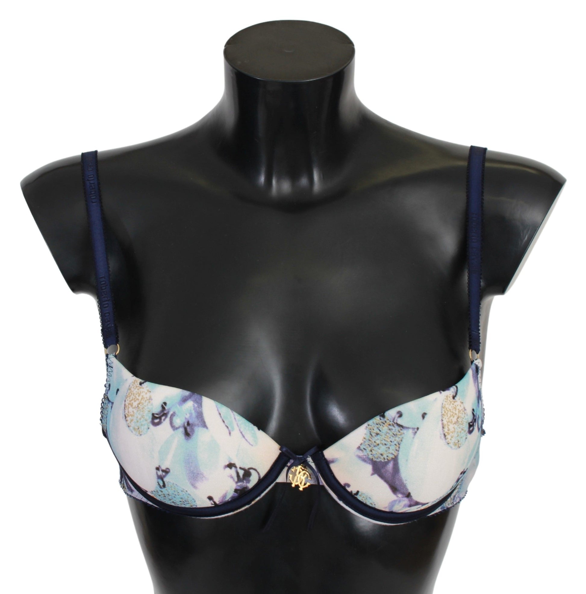 Elegante push-up bh in blauwe print