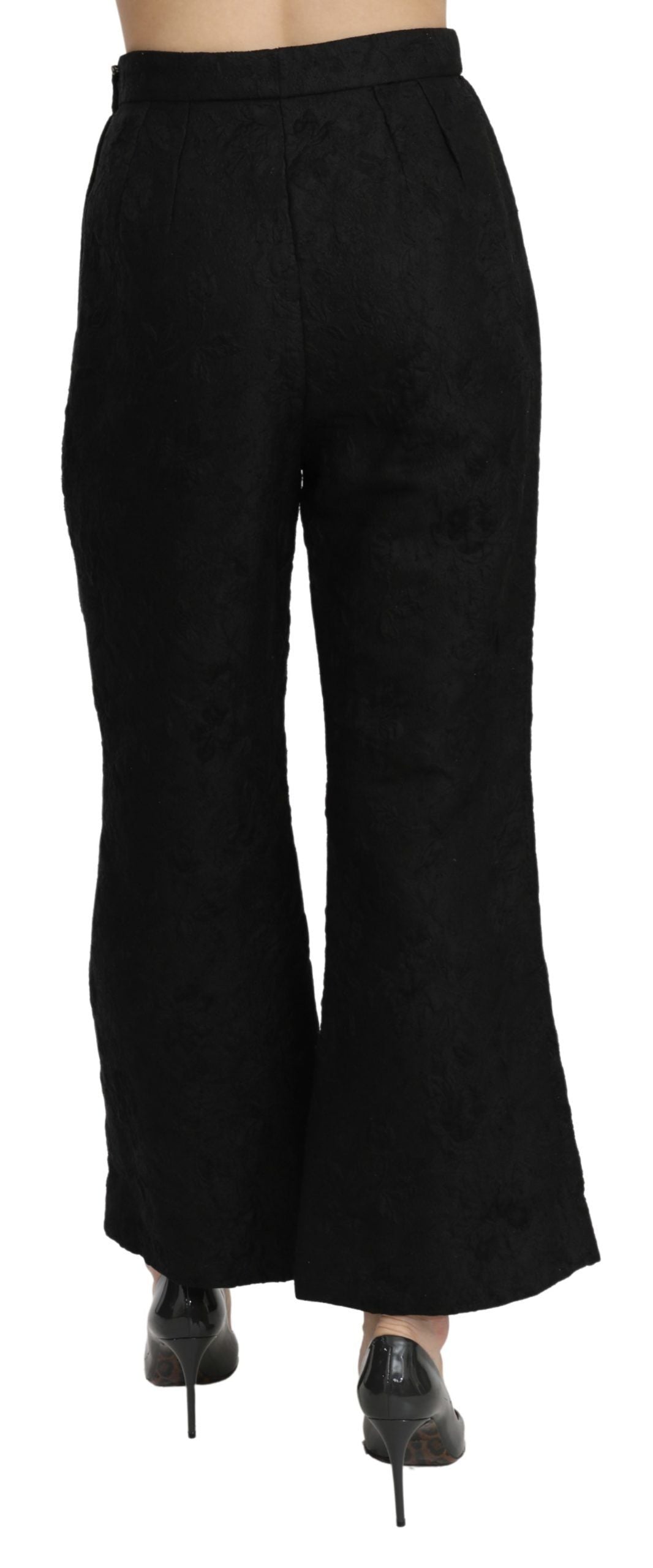 Chique uitlopende cropped broek met hoge taille