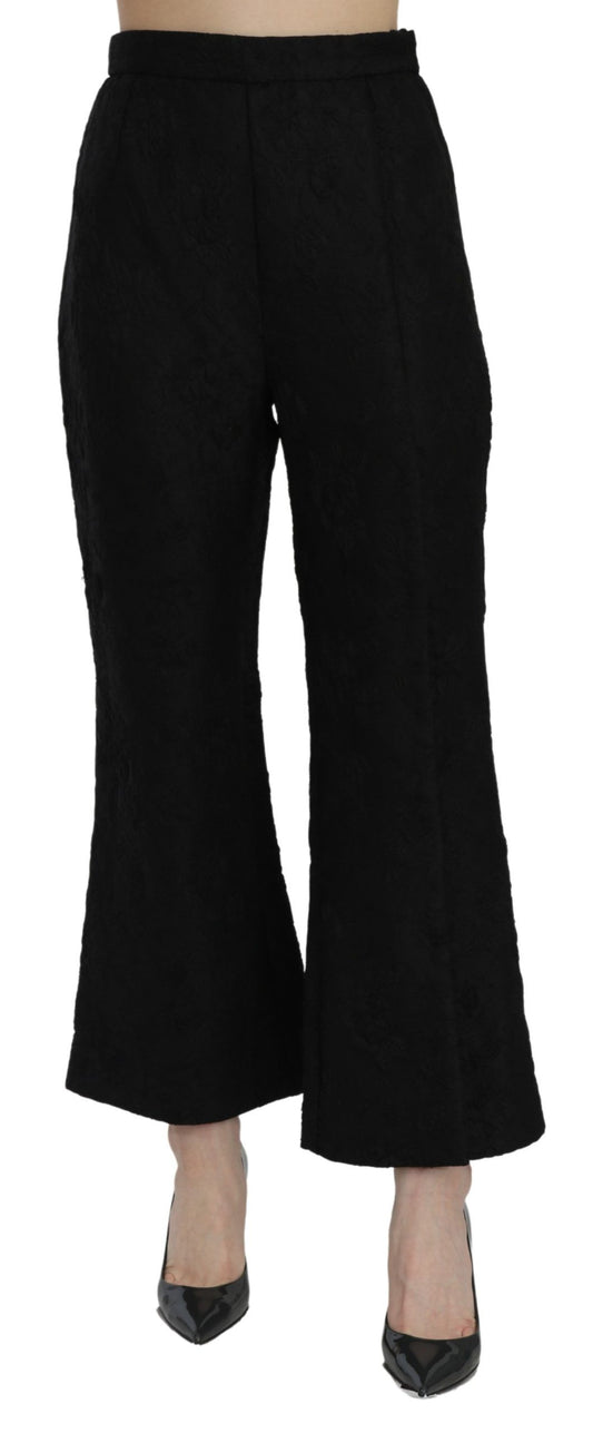 Chique uitlopende cropped broek met hoge taille