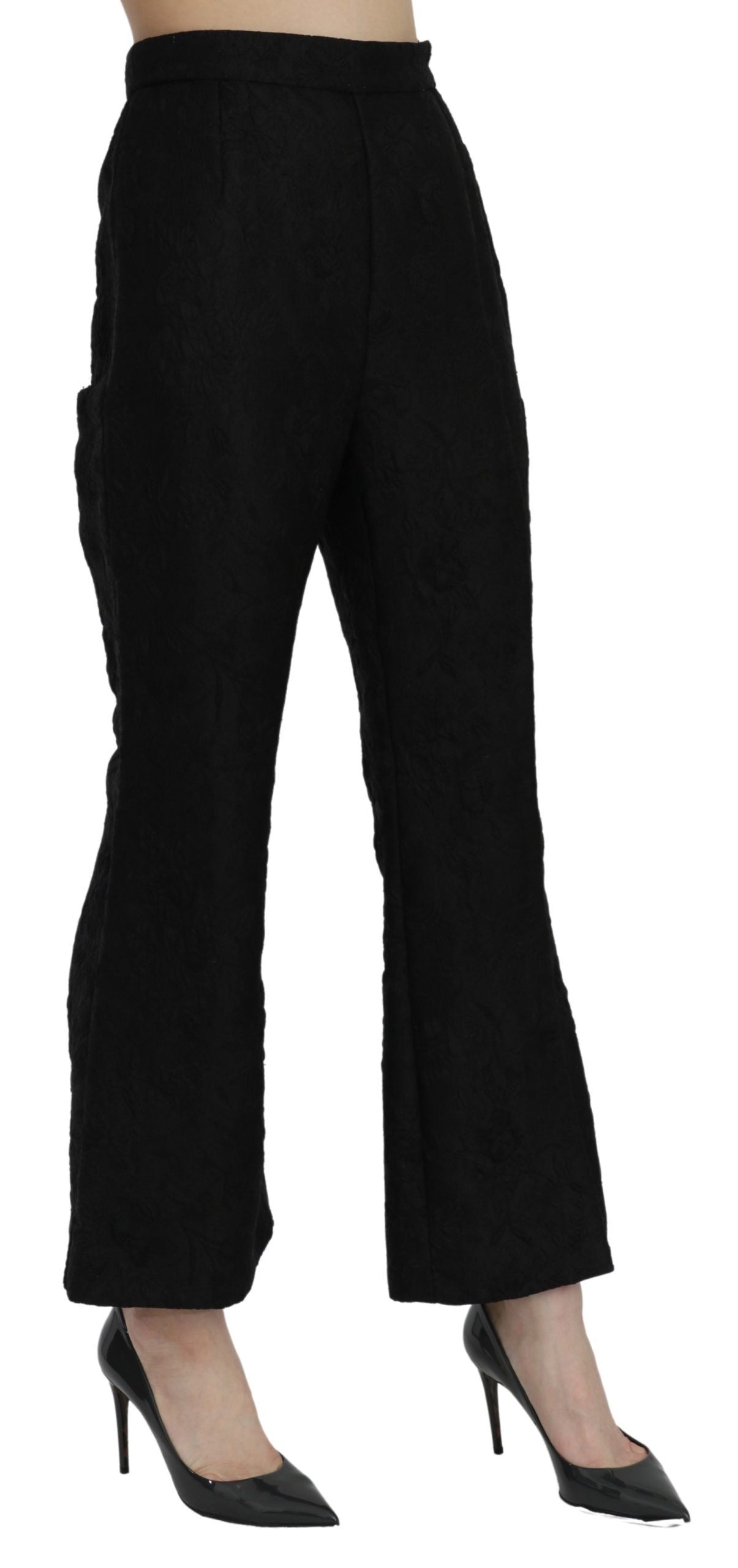 Chique uitlopende cropped broek met hoge taille