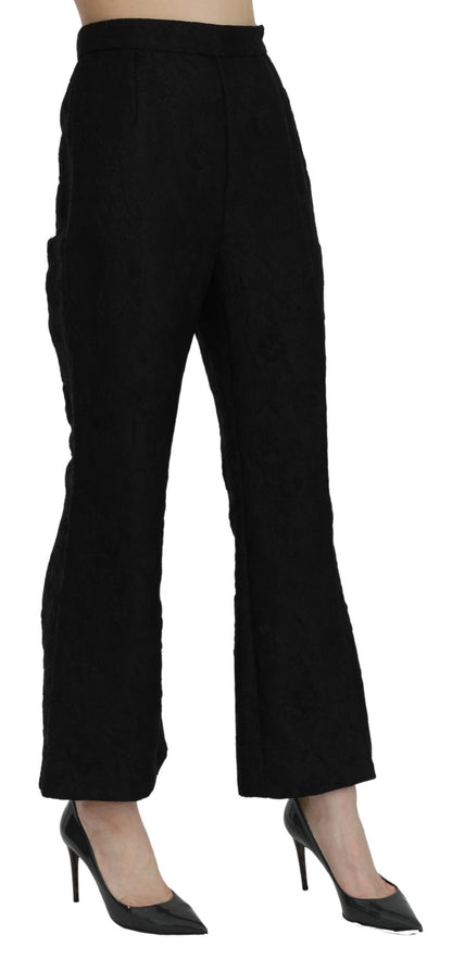 Chique uitlopende cropped broek met hoge taille