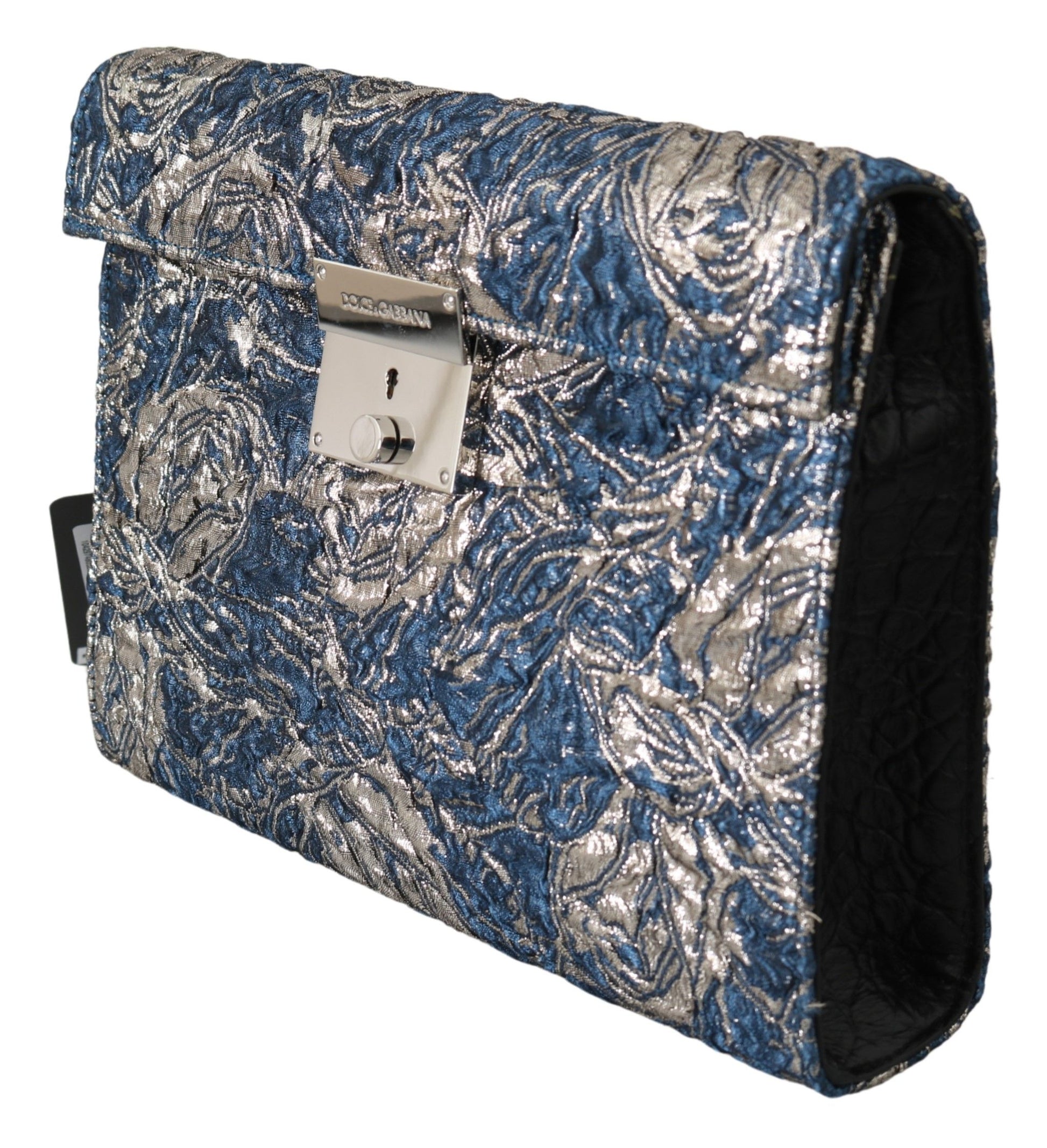 Elegante bolso de mano con estampado de cocodrilo azul