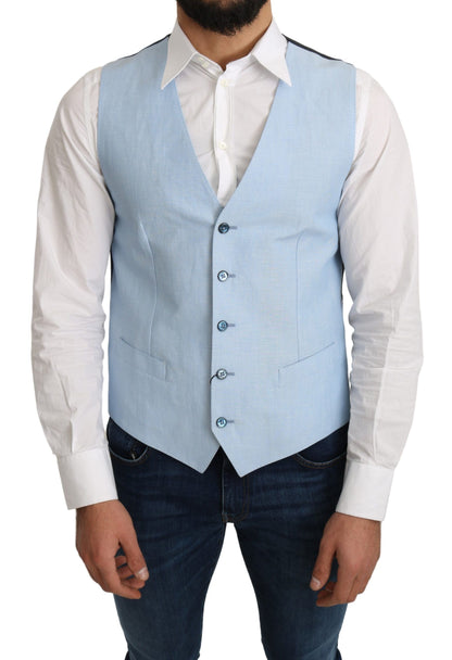 Chaleco formal elegante para hombre azul