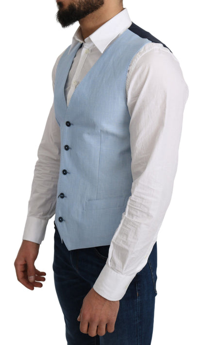 Chaleco formal elegante para hombre azul