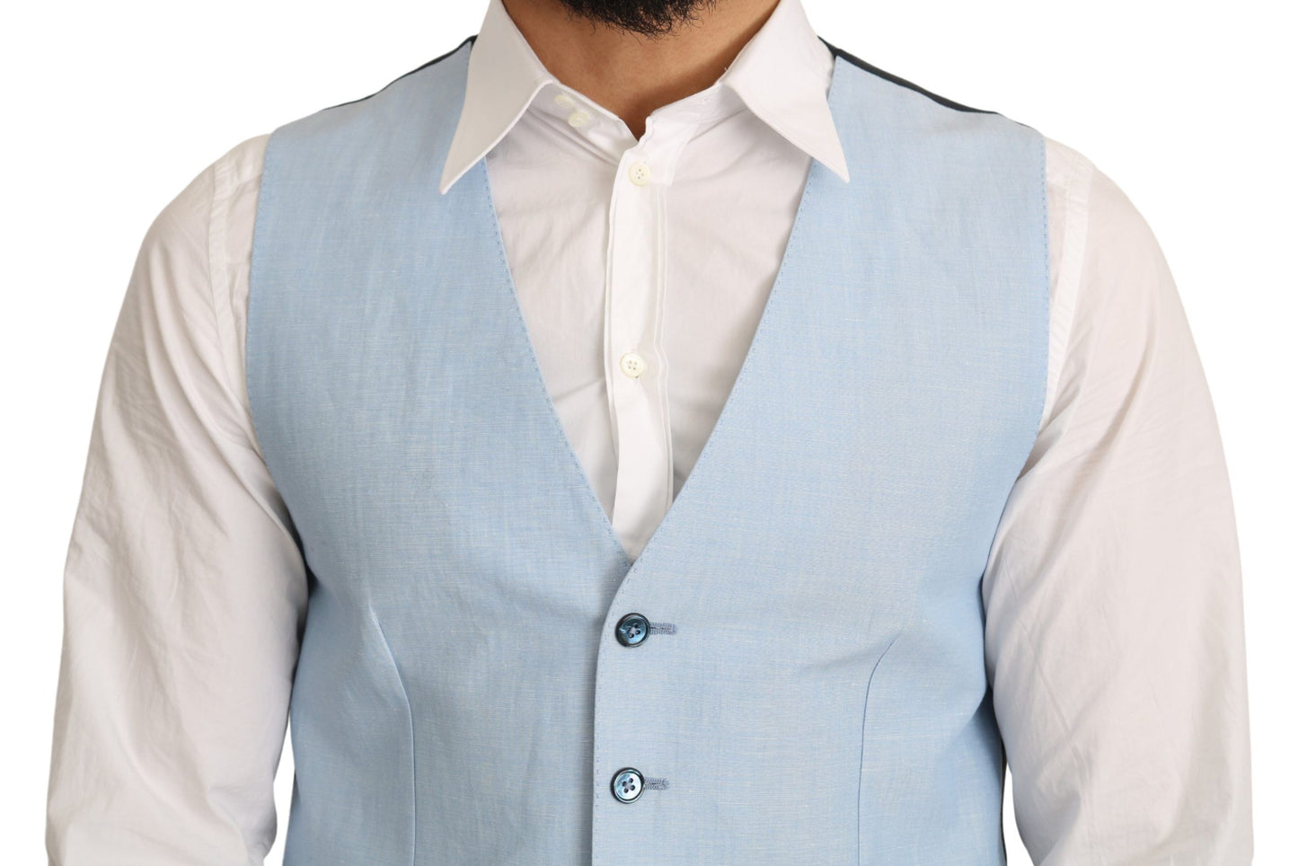 Chaleco formal elegante para hombre azul