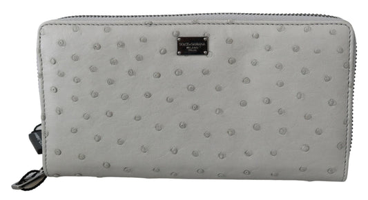 Elegante Cartera Continental de Piel de Avestruz