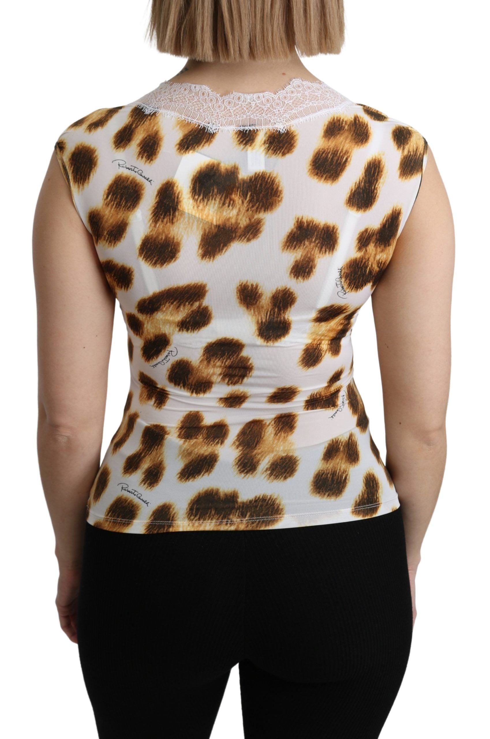 Blusa elegante de lencería de leopardo