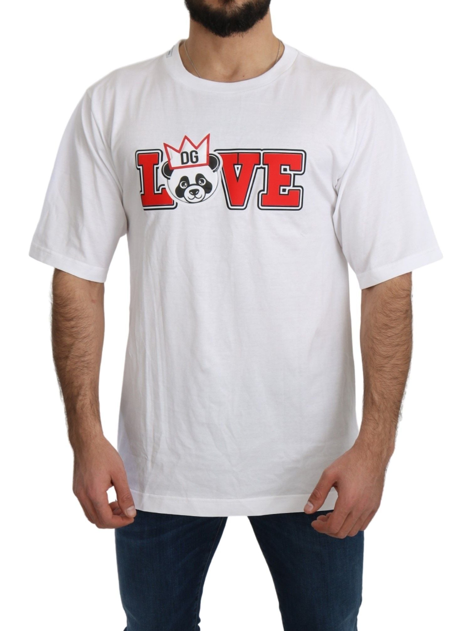 Panda Love slim-fit T-shirt met ronde hals