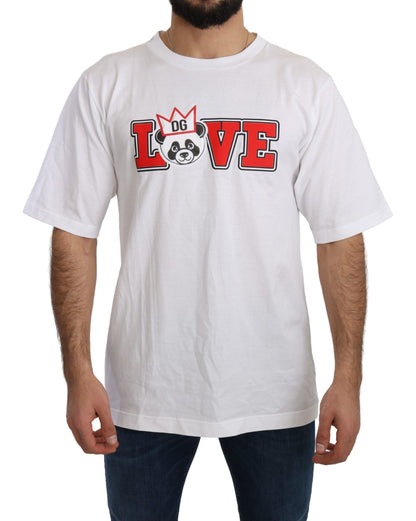 Panda Love slim-fit T-shirt met ronde hals