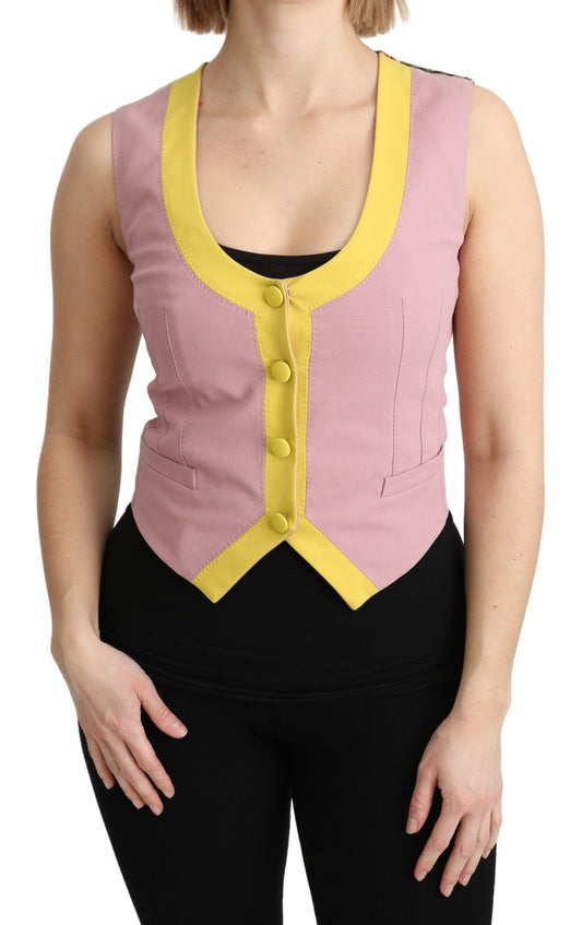 Chique mouwloos vest in roze tinten