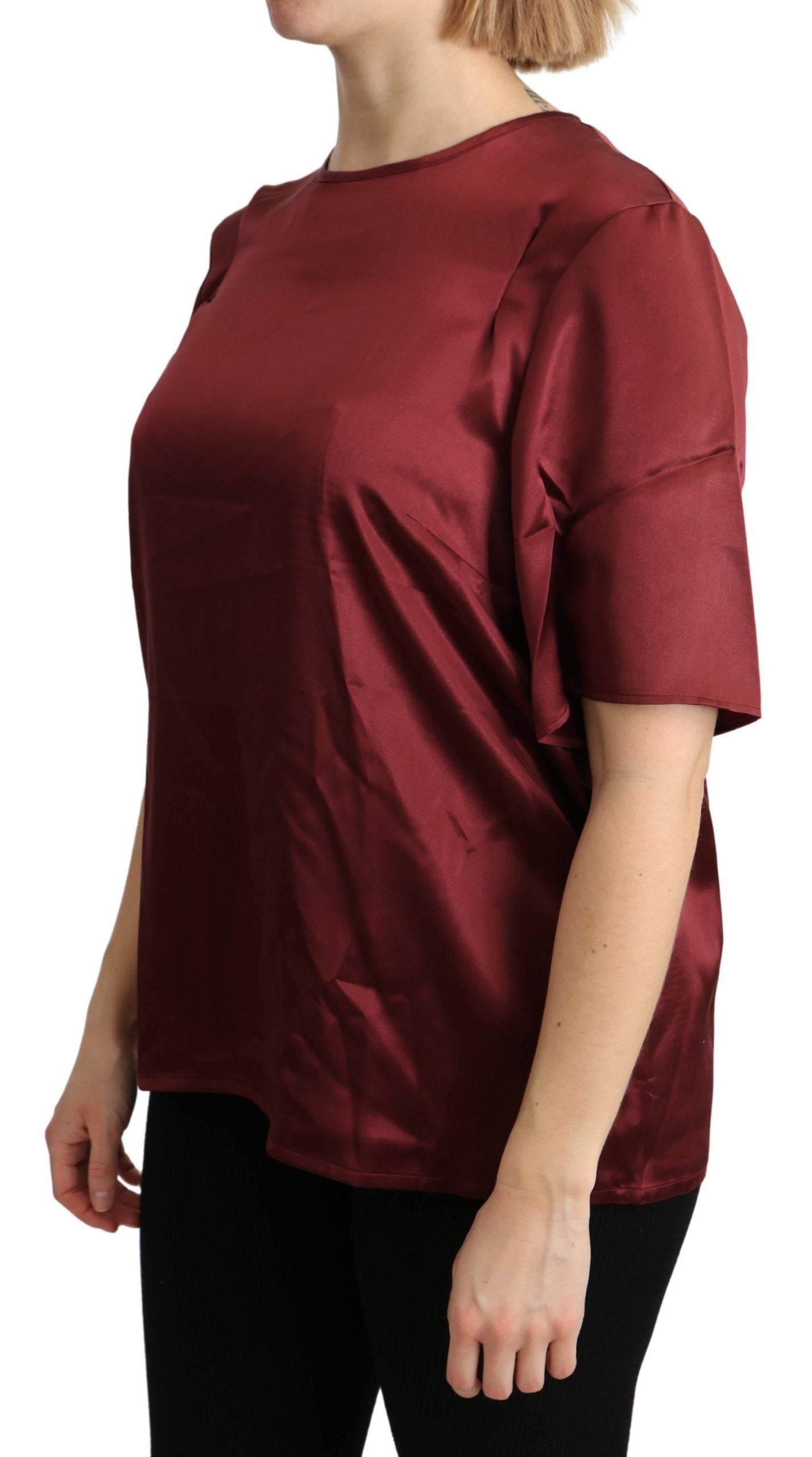 Elegant Silk Bordeaux Blouse