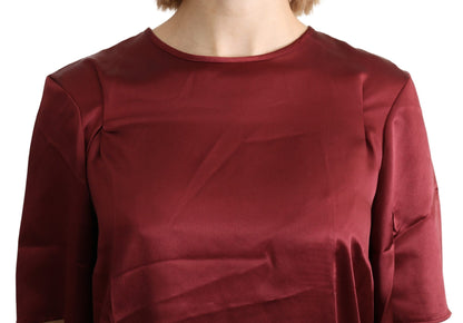 Elegante zijden bordeauxblouse