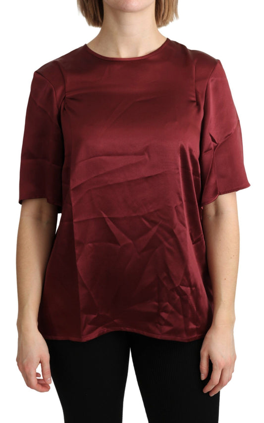 Blusa Burdeos De Seda Elegante