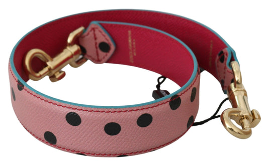 Elegante leren schouderband met roze stippen