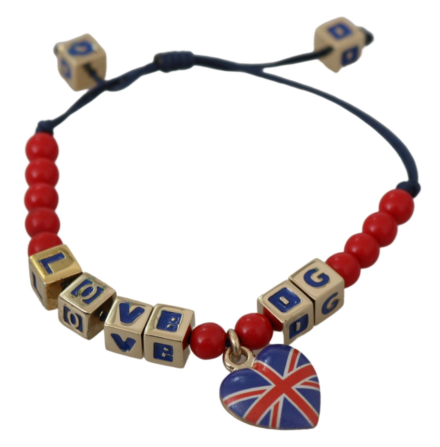 Elegante pulsera de mezcla de algodón de vidrio rojo azul