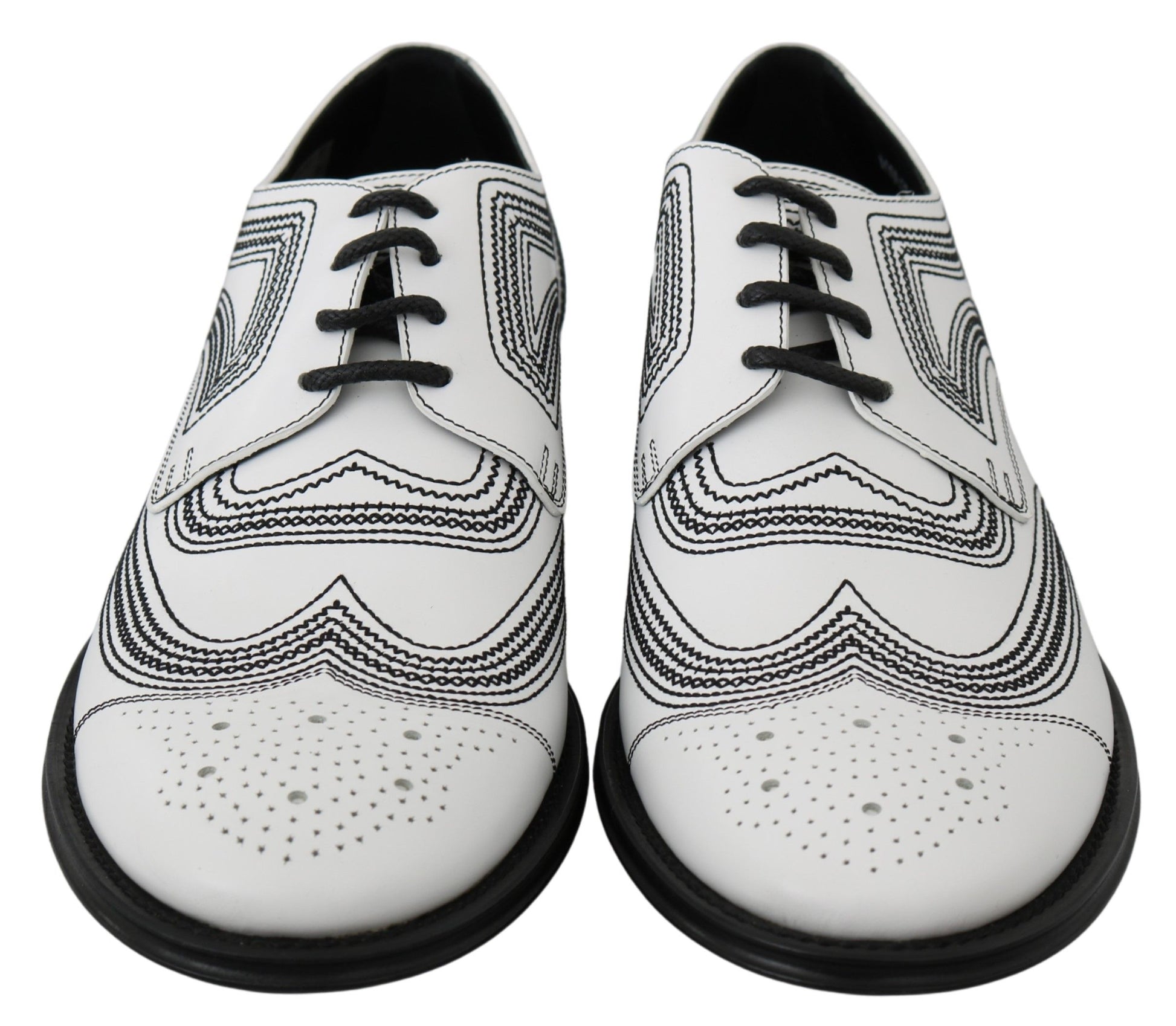 Elegante witte leren derbyschoenen