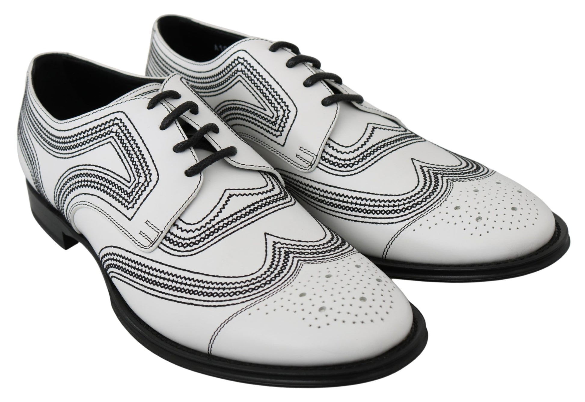 Elegante witte leren derbyschoenen