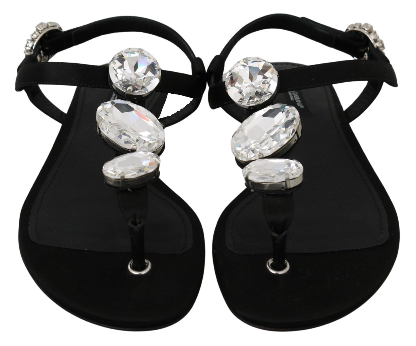 Elegant Crystal-Embellished Silk Sandals