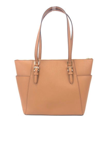 Bolso tote Charlotte Signature de cuero con cremallera superior grande