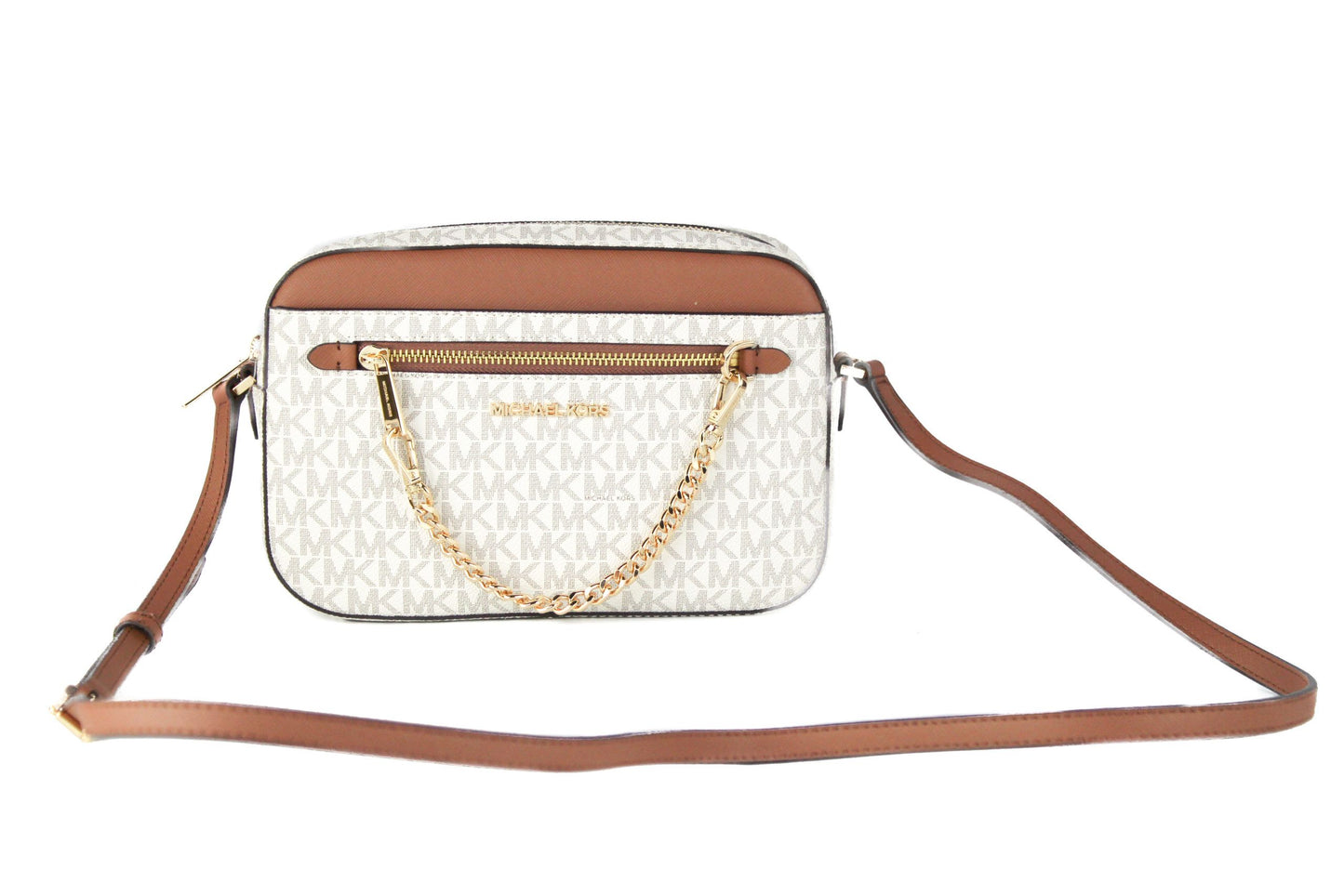 Bolso bandolera grande con cadena y cremallera de cuero East West Signature de Jet Set Item