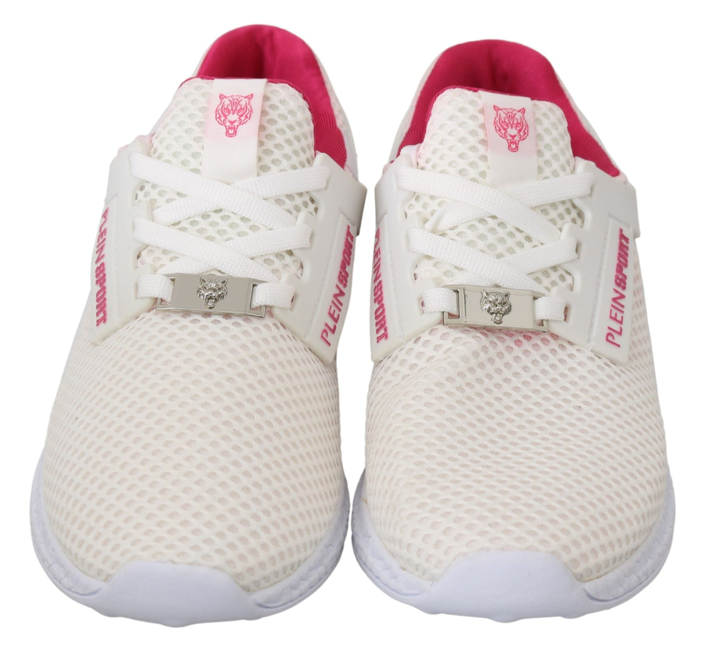 Chique witte Becky sneakers met roze accenten