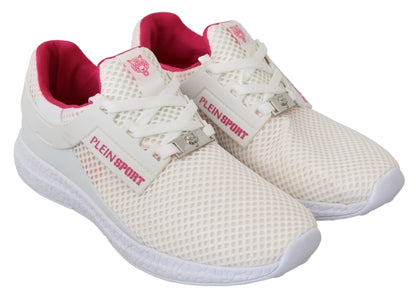 Chique witte Becky sneakers met roze accenten