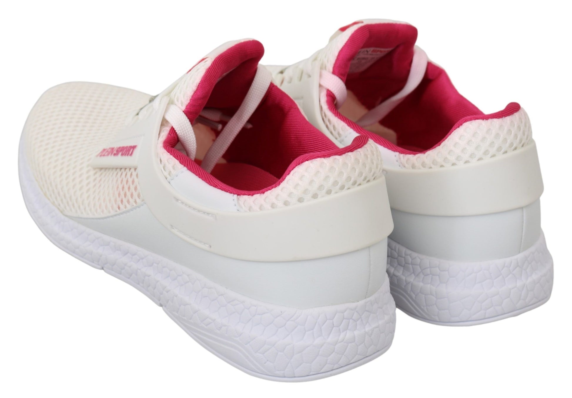 Chique witte Becky sneakers met roze accenten