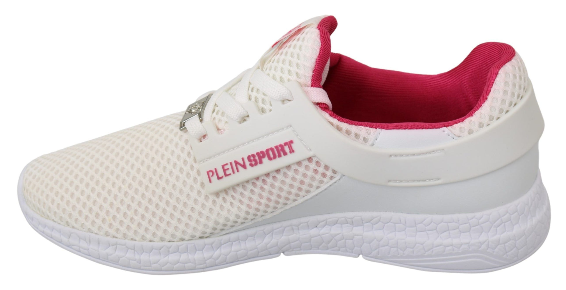 Chic White Becky Sneakers with Pink Accents