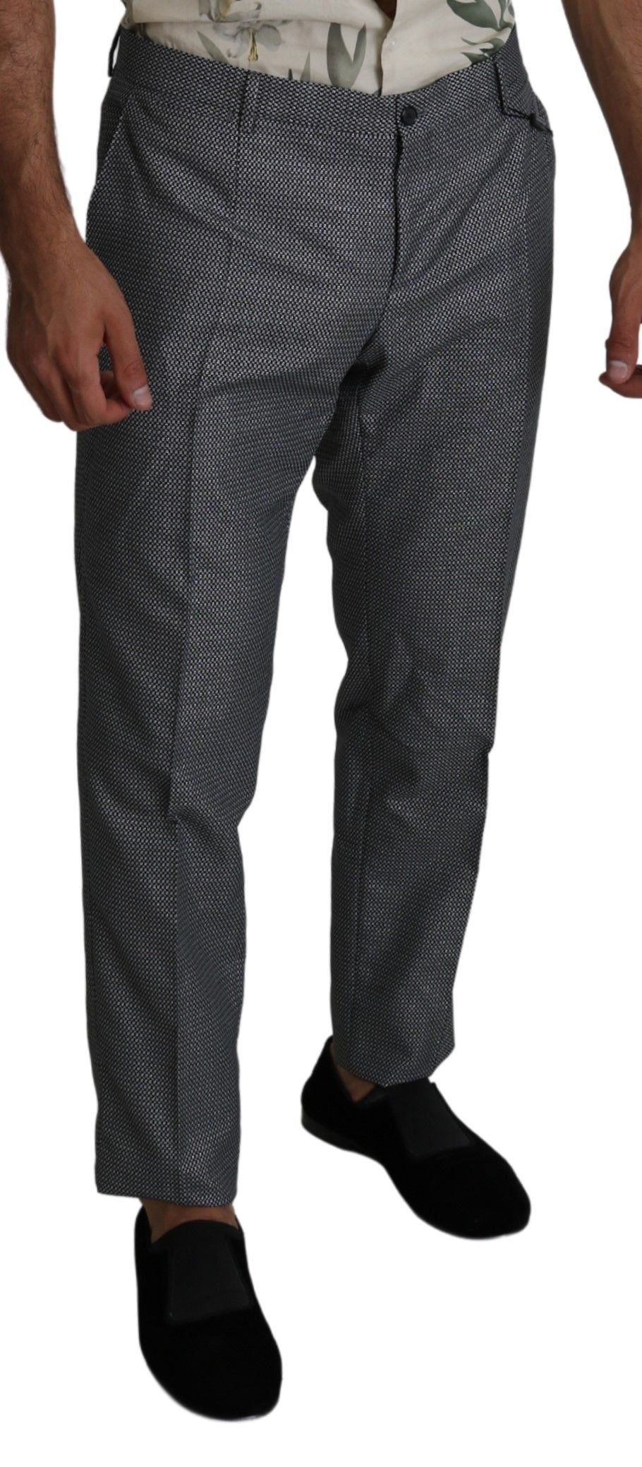 Elegant Gray Slim Fit Dress Trousers