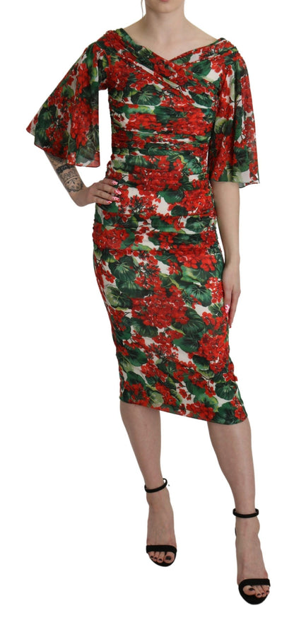 Encantador vestido tubo midi floral