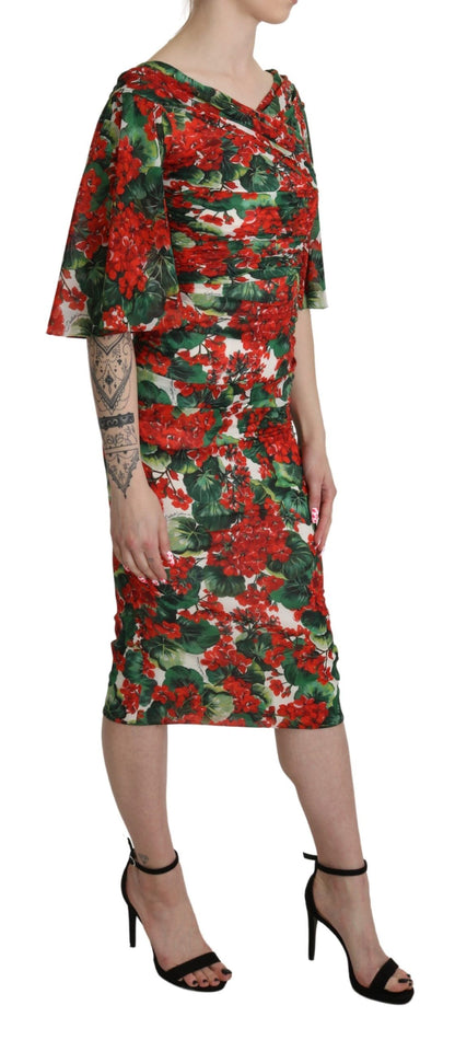 Encantador vestido tubo midi floral