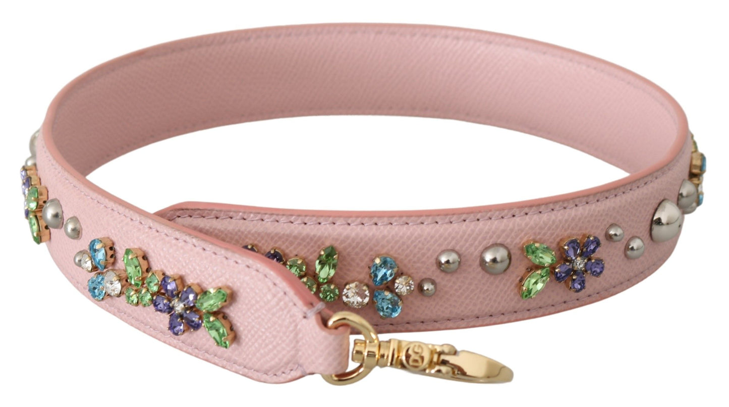 Stunning Pink Crystal Studded Leather Strap