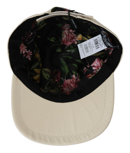 Elegante gorra de béisbol de piel de cordero blanca