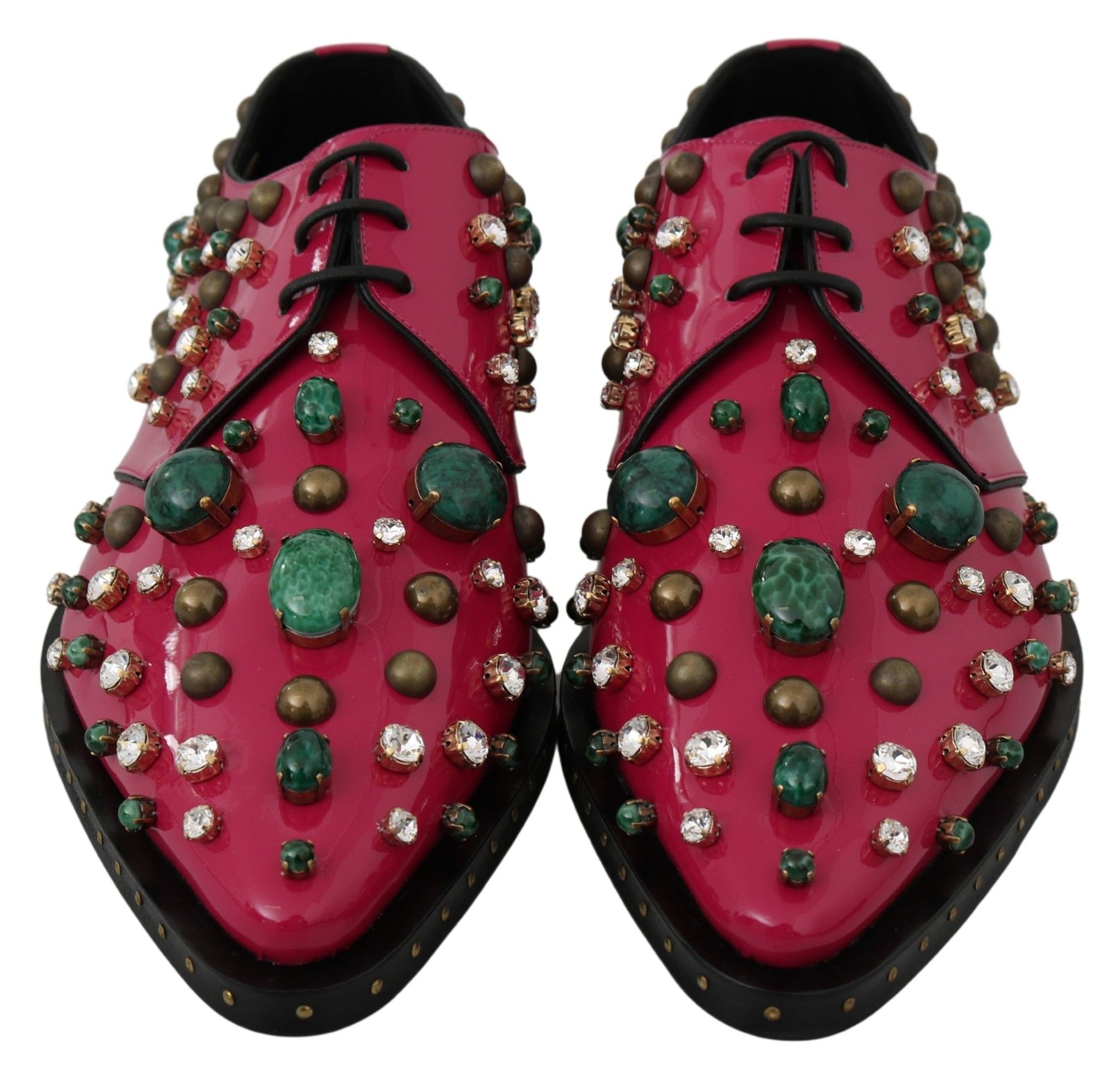 Fuchsia Pink Crystal Patent Flats