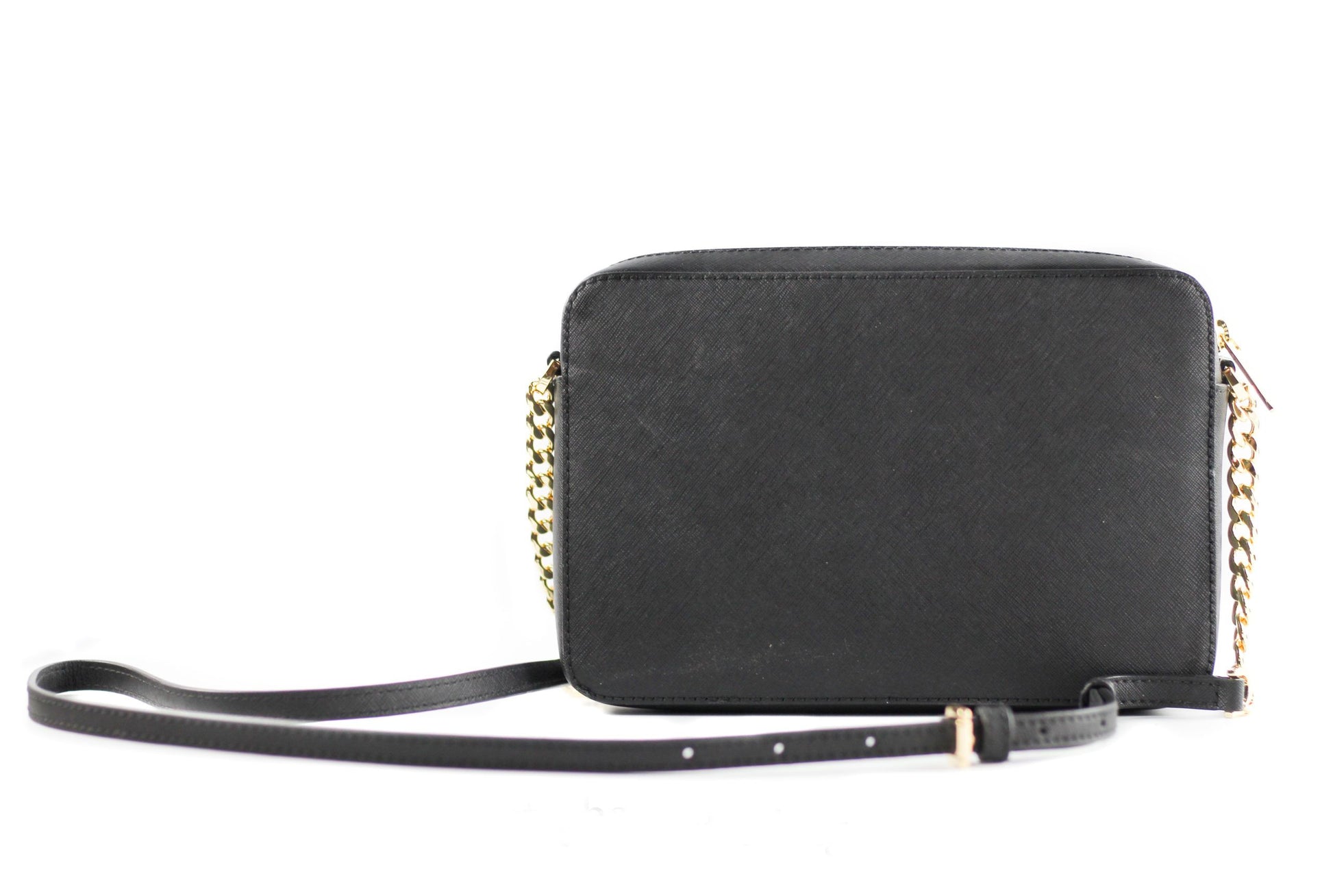 Bolso bandolera Jet Set grande de piel Saffiano East West (hardware negro sólido/dorado)