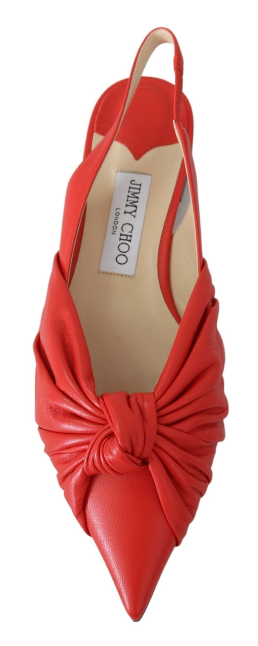 Chique leren flats met rode puntige neus