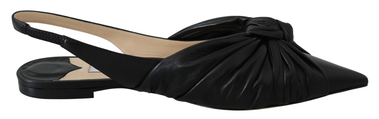 Elegante lederen flats met puntige neus