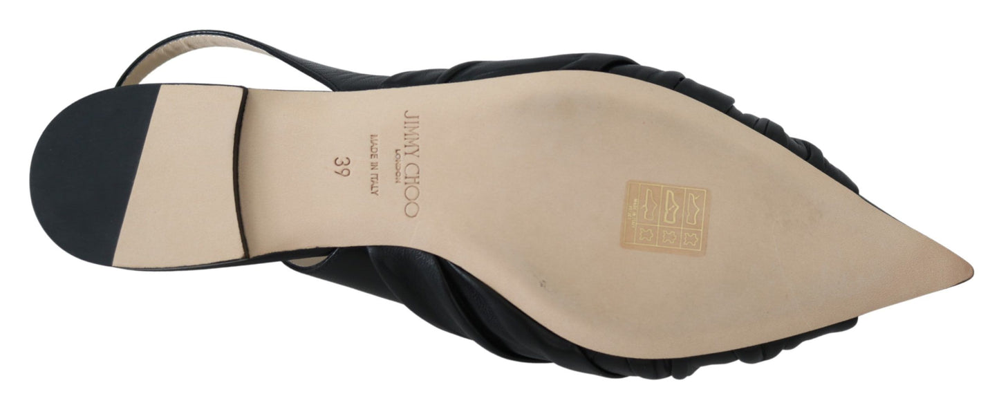 Elegante lederen flats met puntige neus