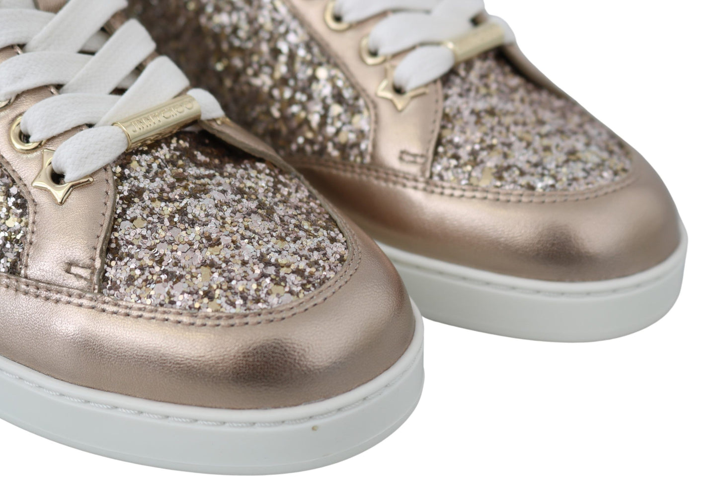 Ballet roze glitter lederen sneakers