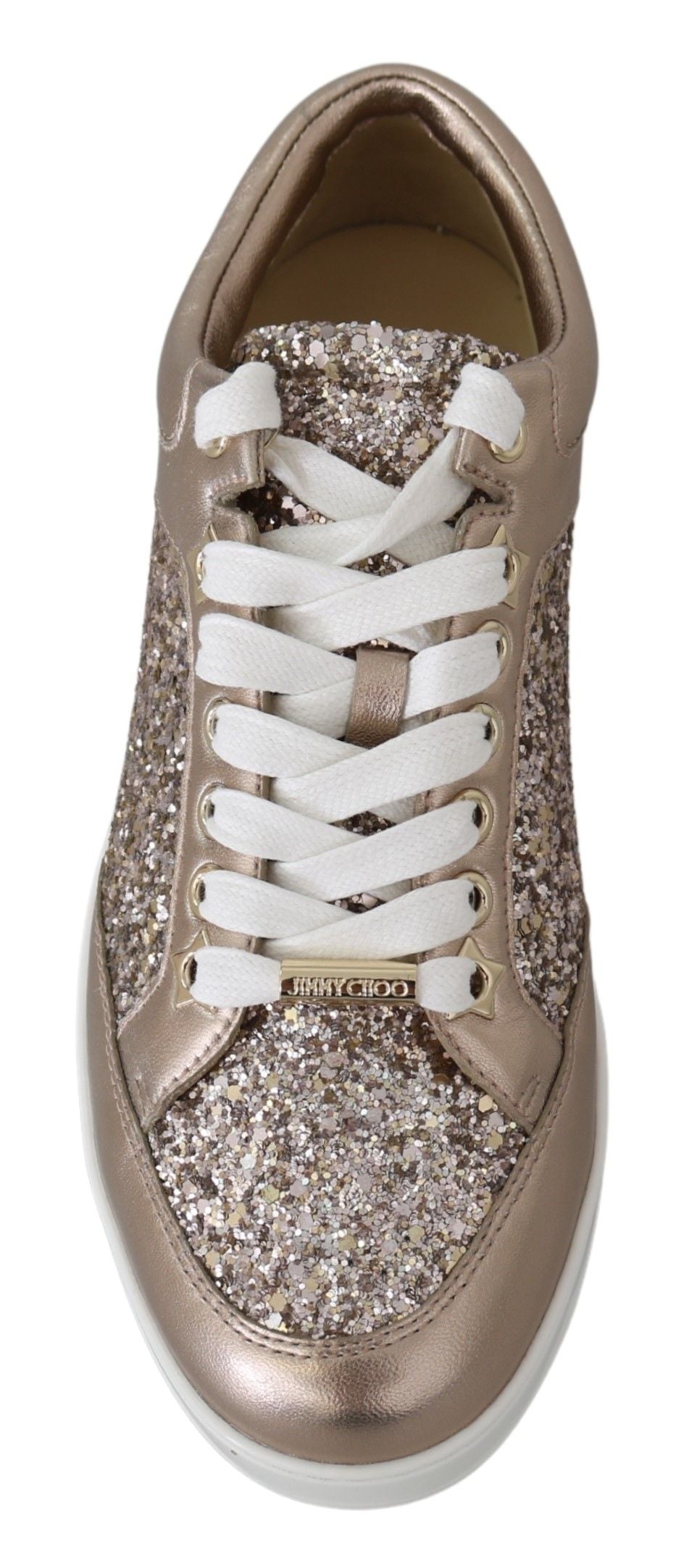 Ballet Pink Glitter Leather Sneakers