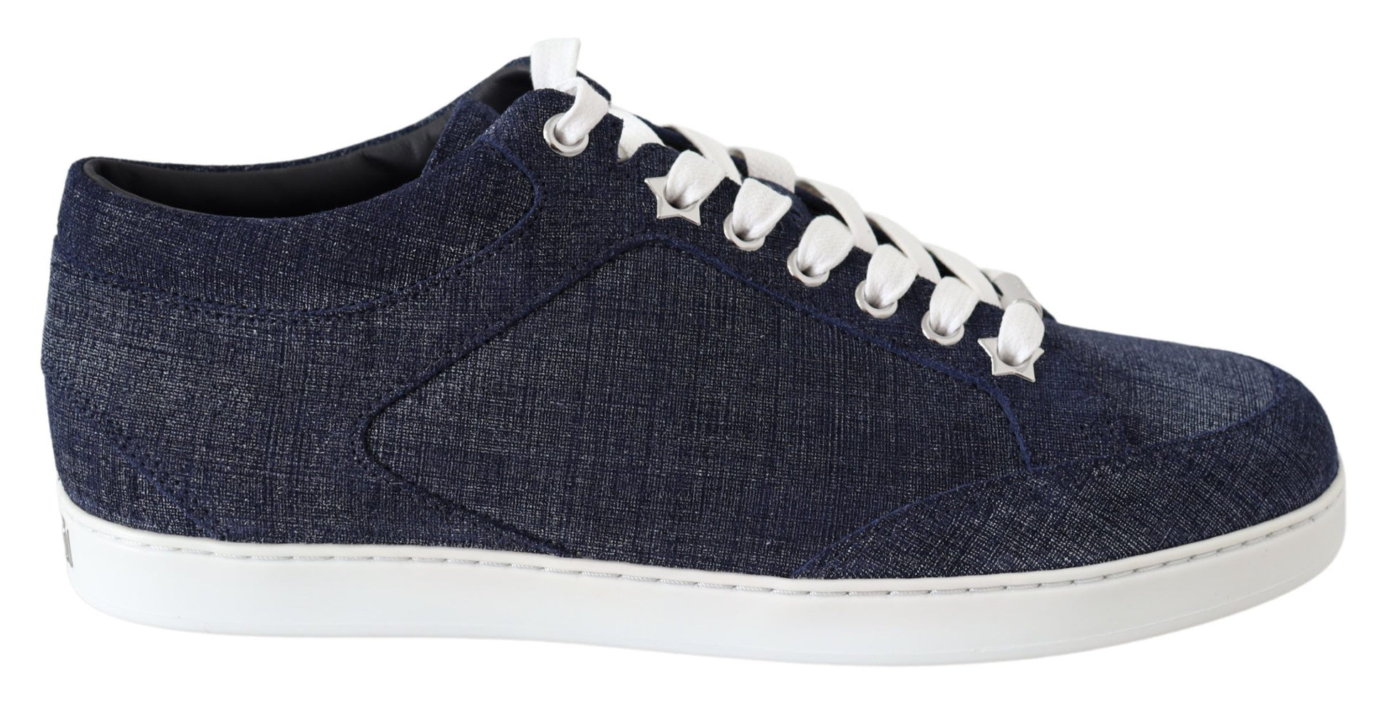 Chique instapper blauwe denim suède sneakers